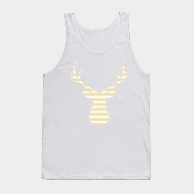 Deer - strips - beige and white. Tank Top by kerens